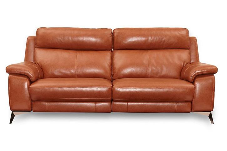 Lederen relaxzetel met 4 motoren, Huis en Inrichting, Zetels | Zetels en Chaises Longues, Zo goed als nieuw, Driepersoons, 200 tot 250 cm