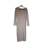 Stretchy beige jurk met split XXL, Kleding | Dames, Verzenden, Beige, Maat 46/48 (XL) of groter, Zo goed als nieuw
