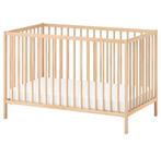 Babybed 60x120 in beukenhout + matras, Ophalen, Zo goed als nieuw, Minder dan 140 cm, Matras