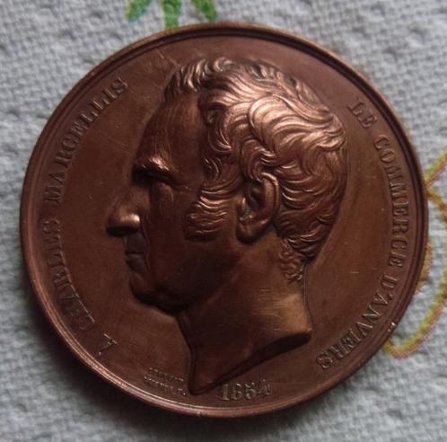 Penning 1854 Charles Marcelli by Leopold Wiener., Postzegels en Munten, Penningen en Medailles, Brons, Verzenden