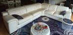 Wit lederen hoeksalon (elektrisch), Huis en Inrichting, Zetels | Complete zithoeken, Ophalen, Gebruikt, Leer