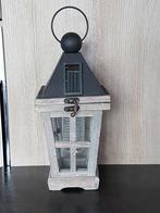 Lanterne en bois et métal déco maison lampe, Gebruikt, Ophalen of Verzenden