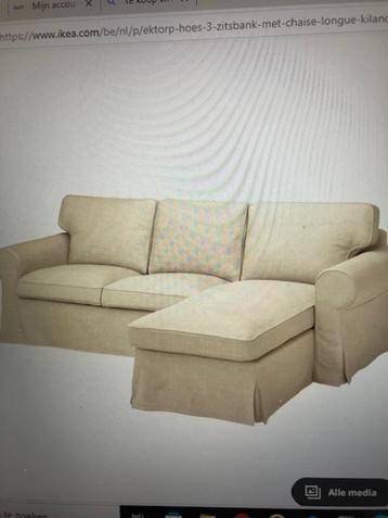 3-zitsbank met chaise longue - ROOD beschikbaar voor biedingen