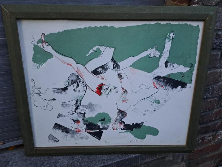 Lithographie signe luigi ferranie, Antiek en Kunst, Kunst | Litho's en Zeefdrukken, Ophalen of Verzenden