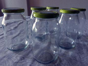 Glazen Inmaakbokalen (24 stuks): €.1,00/3stuks. beschikbaar voor biedingen