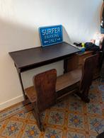 Antieke schoolbank groot | zware kwaliteit hout, Ophalen, Bureau