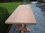 Volledig massief eiken kloostertafel. Geluchtgomd., Huis en Inrichting, Tafels | Eettafels, Ophalen of Verzenden, Zo goed als nieuw