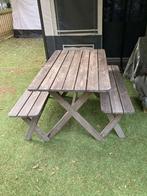 Picknicktafel, Tuin en Terras, Picknicktafels, Ophalen, Gebruikt, Rechthoekig, Hout