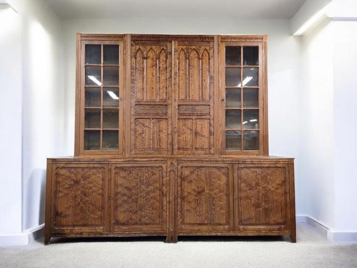Vintage XL hoge industriële vitrinekast / labokast / kast, Huis en Inrichting, Kasten | Vitrinekasten, Ophalen of Verzenden