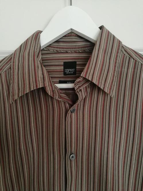 Herenhemd (Esprit collection, maat M), Kleding | Heren, Overhemden, Gedragen, Halswijdte 39/40 (M), Bruin, Ophalen of Verzenden