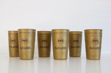 Bacardi Rum Gold beker set van 6 Cuba Libre metalen cup beschikbaar voor biedingen