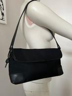 Le Tanneur sac épaule toile cuir noir, Handtassen en Accessoires, Tassen | Damestassen, Zo goed als nieuw, Zwart, Handtas