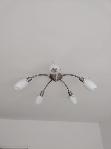Lichtarmatuur/luster met 5 schelpen, Enlèvement, Utilisé, Métal, Modern