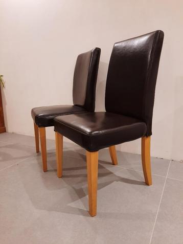 2 chaises ikea avec revêtement cuir, Cuir, Deux, Enlèvement, Utilisé