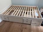 2 persoons bed, Huis en Inrichting, Slaapkamer | Bedden, Ophalen, Gebruikt, Wit, Tweepersoons