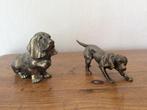 Ancienne sculpture de deux chiens en métal argenté, Maison & Meubles, Accessoires pour la Maison | Autre, Utilisé, Enlèvement ou Envoi