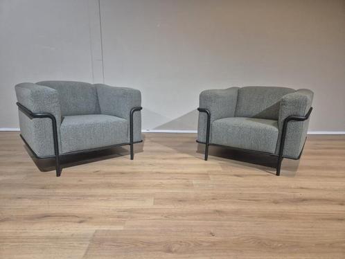 NIEUW - 2x Montel Exclusives Bowie Fauteuil - Groen - Design, Huis en Inrichting, Stoelen, Nieuw, Twee, Metaal, Stof, Overige kleuren
