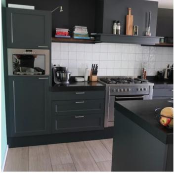 Moderne matgrijze eilandkeuken  GEDEMONTEERD, Gris, Enlèvement ou Envoi, Composite, Comme neuf