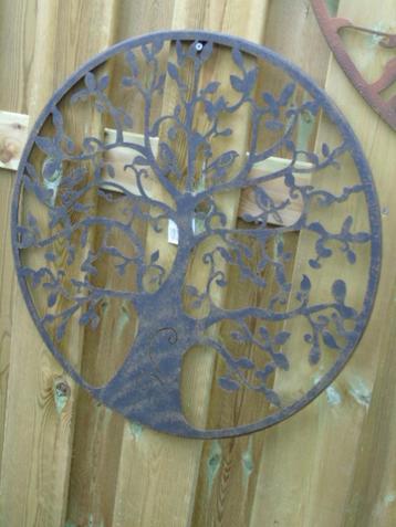 arbre de vie + oiseaux en fer forgé pat brun ..., Jardin & Terrasse, Décoration murale de jardin, Enlèvement, Neuf