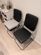 4 zeer stevige klapstoelen met kunstleer in nieuwstaat, Huis en Inrichting, Ophalen, Zwart