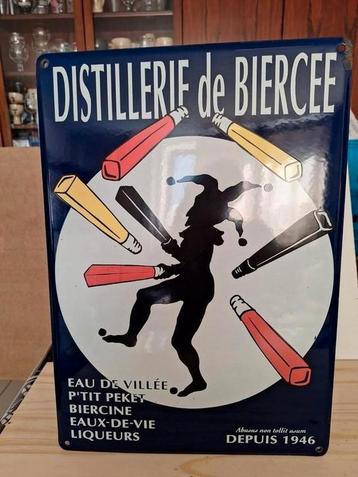 Superbe rare panneau émaillé publicitaire distillerie de Bie, Enlèvement ou Envoi, Comme neuf