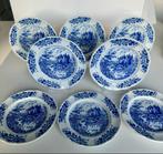 Porcelaine Pyroblan vintage blauwe dinerborden, Ophalen