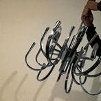 Vintage chromen luster / hanglamp met 6 lichtpunten, Ophalen of Verzenden