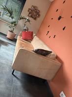 Vintage zetel van natuurlijk leer in goede staat, Huis en Inrichting, Zetels | Zetels, Ophalen, Vintage, Zo goed als nieuw, Rechte bank