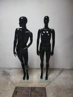 Etalagepop,Paspop vrouwelijk met glazen voet glanzend zwart, Ophalen of Verzenden, Gebruikt, Paspop