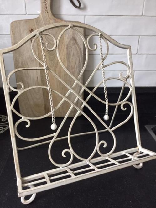 Kookboekensteun - Creme ijzer - Shabby Landelijk, Huis en Inrichting, Keuken | Keukenbenodigdheden, Nieuw, Ophalen of Verzenden