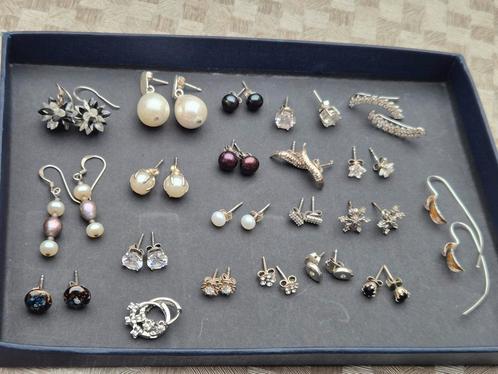 Zilveren parel en crystals oorbellen vanaf 5 eu tot 15 euro, Handtassen en Accessoires, Oorbellen, Zo goed als nieuw, Ophalen of Verzenden
