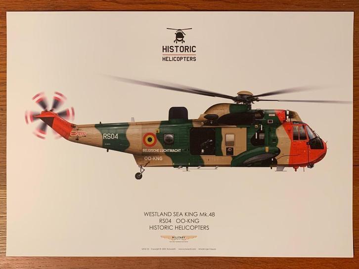 Poster Sea King RS04 Belgian Air Force Historic Helicopters, Verzamelen, Militaria | Algemeen, Luchtmacht, Foto of Poster, Ophalen of Verzenden
