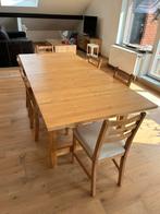 Table salle à manger avec rallonge et ses 6 chaises, Gebruikt, 6 tot 8 stoelen