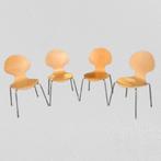 Set ven 4 vlinderstoelen, Gebruikt, Bruin, Design, Ophalen of Verzenden