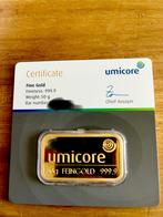 Lingots 50 gr or pure 24k Umicore sous blister, Postzegels en Munten, Ophalen, Goud