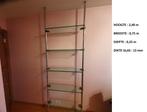 2 x glazen boekenrekken, Huis en Inrichting, Woonaccessoires | Wandplanken en Boekenplanken, Ophalen, Zo goed als nieuw