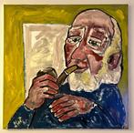 Schilderij pijproker van cobra schilder Martin van Wordragen, Antiek en Kunst, Ophalen