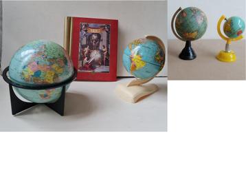4 wereldbollen en atlas memento adresagenda