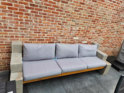 Houten tuinbank met outdoor kussens NIEUW EN ONGEBRUIKT!, Tuin en Terras, Tuinbanken, Nieuw, Hout, Ophalen