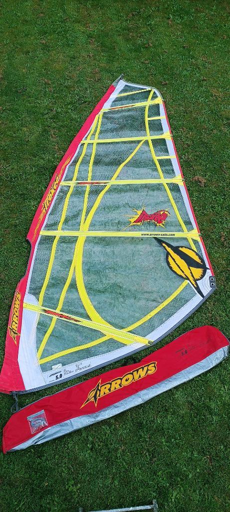 F2 Irokee 5.0 - Gun Sails Hammer 3.7 - Gun Sails Impact 5.3, Watersport en Boten, Windsurfen, Gebruikt, Zeil, Minder dan 5 m²