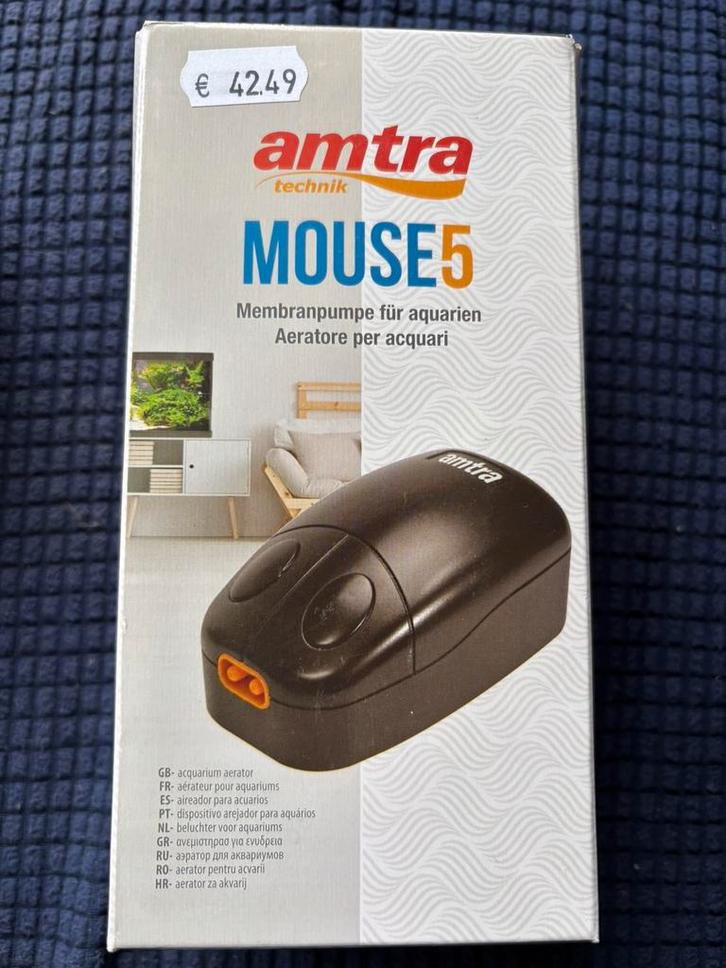Amtra Mouse 5 Luchtpomp NIEUW, Dieren en Toebehoren, Vissen | Aquaria en Toebehoren, Nieuw, Ophalen of Verzenden