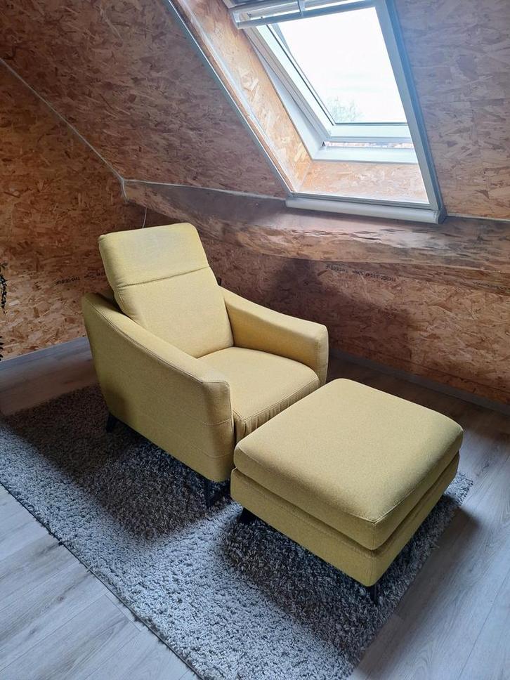 Zetel met poef., Maison & Meubles, Canapés | Sofas & Chaises Longues, Enlèvement
