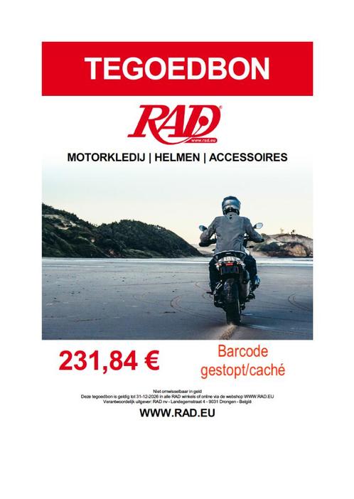 TEGOEDBON, Motoren, Kleding | Motorkleding, Overige typen, Ophalen of Verzenden