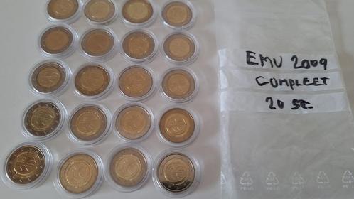 Complete collectie 2 euromunten 10 jaar EMU 2009 (20 stuks), Postzegels en Munten, Munten | Europa | Euromunten, Setje, Overige waardes