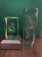 2 3d laser-geëtste kristallen met multicolor lamp, Ophalen of Verzenden, Zo goed als nieuw
