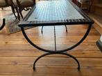 Vintage keramische tuin/veranda/loungetafel, Ophalen, Gebruikt, Rechthoekig, Metaal