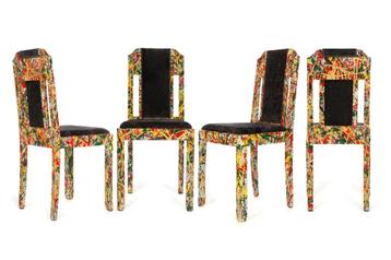 Set van 4 unieke kunststoelen te koop beschikbaar voor biedingen