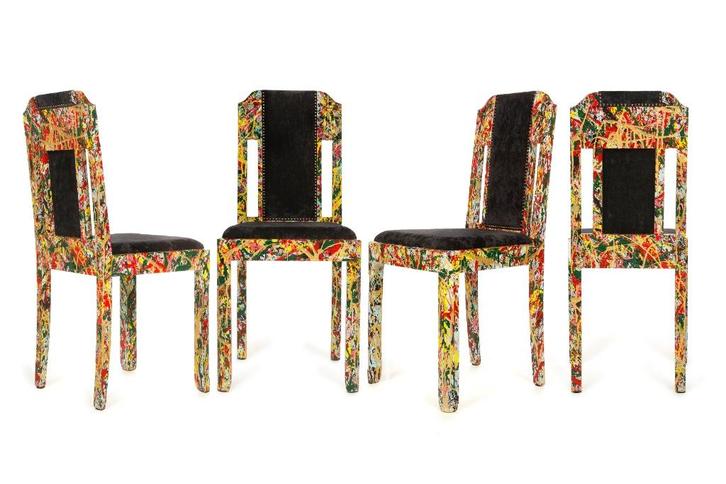 Set van 4 unieke kunststoelen te koop, Antiek en Kunst, Kunst | Designobjecten, Ophalen