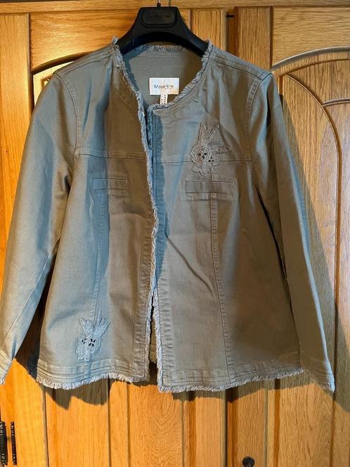 Kaki jeansvest, Kleding | Dames, Jassen | Zomer, Zo goed als nieuw, Maat 46/48 (XL) of groter, Groen, Verzenden