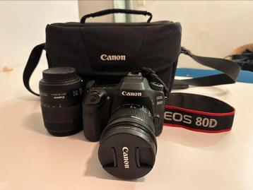 Canon EOS 80D met 2 Canon objectieven – In zeer goede staat beschikbaar voor biedingen